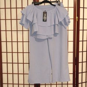 Boohoo Tops - Boohoo baby blue pants & crop set Boohoo Tops - Boohoo baby blue pants & crop set